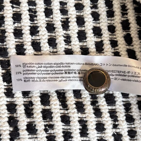 ZARA Structured Double breasted Knit Black, White Cardigan Jacket Oversized Sz S - Picture 14 of 16